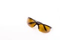 Yellow sport polarized sunglasses Royalty Free Stock Photo