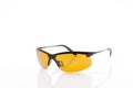Yellow sport polarized sunglasses Royalty Free Stock Photo