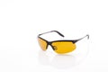 Yellow sport polarized sunglasses Royalty Free Stock Photo