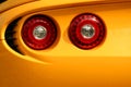 Yellow sport car tail lights