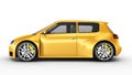 Yellow sports car - 3D render Royalty Free Stock Photo