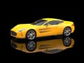 Yellow sports car - beauty studio shot Royalty Free Stock Photo