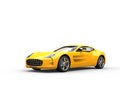 Yellow sports car - beauty studio shot