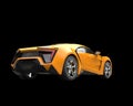 Yellow sports car on black background Royalty Free Stock Photo