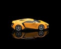 Yellow sports car on black background Royalty Free Stock Photo