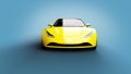 Yellow sports car on blue background Royalty Free Stock Photo