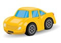 Yellow Sports Car Cartoon - Vector
