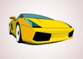 Yellow sports car. Royalty Free Stock Photo