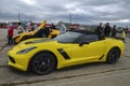 Yellow sports car Chevy Corvette Z06, which is the fastest Corvette ever produced Royalty Free Stock Photo