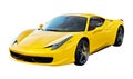 Yellow sports car isolated Royalty Free Stock Photo