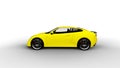 Yellow sports car isolated on white background Royalty Free Stock Photo