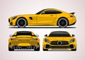 Yellow sports coupe.cdr Royalty Free Stock Photo