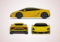 Yellow sports coupe Royalty Free Stock Photo