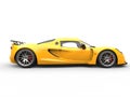 Yellow sports supercar - side view