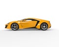 Yellow sportscar - side view Royalty Free Stock Photo