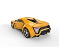 Yellow sportscar - top back view Royalty Free Stock Photo