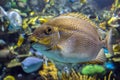 Yellow Spot rabbitfish Siganus guttatus - tropical sea fish Royalty Free Stock Photo