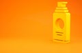 Yellow Spray can for hairspray, deodorant, antiperspirant icon isolated on orange background. 3d illustration 3D render