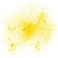 Yellow spray paint on white background