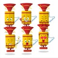 Yellow spray trumpet cartoon designs as a cute angel character Royalty Free Stock Photo
