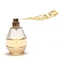 Yellow Spraying Parfume on White Background Royalty Free Stock Photo