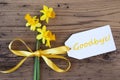 Yellow Spring Narcissus, Label, Text Goodbye