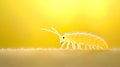 A Yellow Springtail on Golden Background Royalty Free Stock Photo