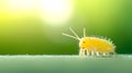 A Yellow Springtail on Green Leaf Royalty Free Stock Photo
