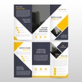 Yellow square business trifold Leaflet Brochure Flyer report template vector minimal flat design set, abstract three fold Royalty Free Stock Photo