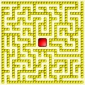 Yellow square maze-mosaic 15x15 Royalty Free Stock Photo