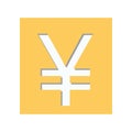 yellow square shape with currency symbol of china