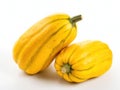 Yellow squash is isolated on white background. Fresh yellow zucchini on a white background Royalty Free Stock Photo