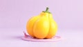 Yellow squash on pink liquid surface abstract illustration Royalty Free Stock Photo