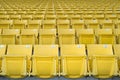 Yellow stadium seats on the stadium sport Royalty Free Stock Photo