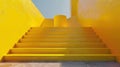 A yellow staircase with a yellow cylinder in the middle Royalty Free Stock Photo