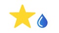 Yellow Star with Blue Water Drop Vector Icon, vector design Generative AI Royalty Free Stock Photo