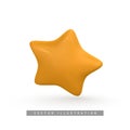 Yellow star. Customer rating feedback concept in cartoon minimal style. Vector illustration