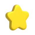 Yellow star. Customer rating feedback, rang, rating, achievements and decor concept