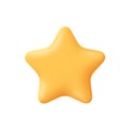 Yellow star. Customer rating feedback, rang, rating, achievements and decor concept. 3d vector icon.
