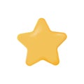 Yellow star. Customer rating feedback, rang, rating, achievements and decor concept.