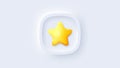 Yellow star 3d icon. Feedback review, customer rating star. Best 3d icon, website like service button. Vector Royalty Free Stock Photo