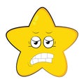 yellow star face fierce angry threaten emotion