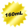 Yellow Star Illustration featuring 160 mL on white background. Royalty Free Stock Photo