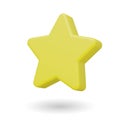 Yellow star minimalistic 3d icon. Customer rating feedback, rang, rating, achievements and decor concept. Vector
