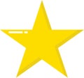 Yellow star shape isolated on white background Royalty Free Stock Photo