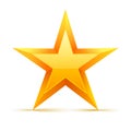 Yellow star. Vector illustration. Royalty Free Stock Photo