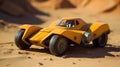 Yellow Star Wars Toy: Konica Auto S3 Inspired Desert Dune-buggy Jet Miniature Royalty Free Stock Photo