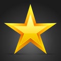 Yellow star. Vector illustration. Royalty Free Stock Photo