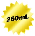Yellow Star Illustration featuring 260 mL on white background Royalty Free Stock Photo