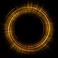 Golden circle gradient abstract on black background. Royalty Free Stock Photo